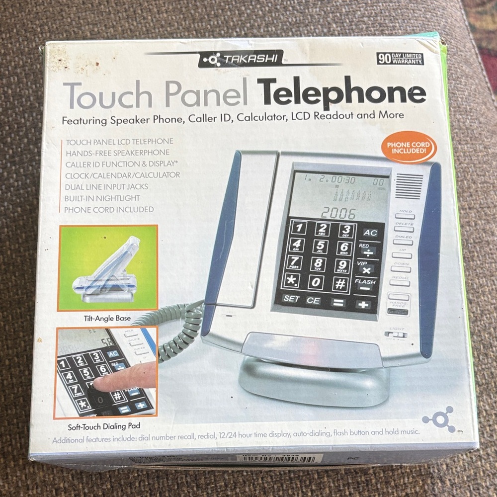 Taka Touch Panel Telephone - Silver and Black